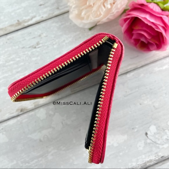 NWT COACH Dempsey Small Zip Around Wallet In Signature Jacquard Stripe & Patch - Picture 6 of 16